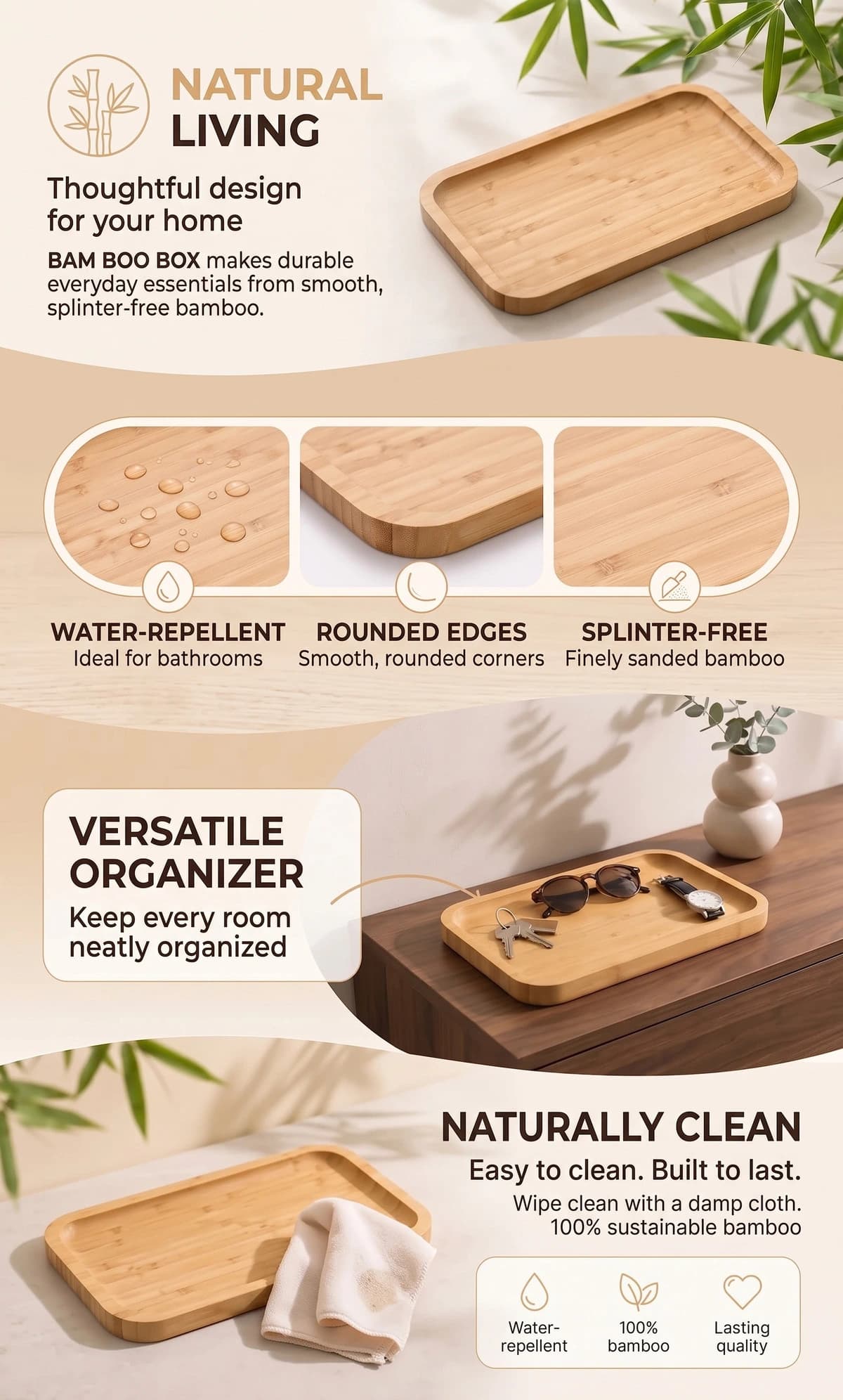 Connected English Premium A+ composition for a bamboo tray